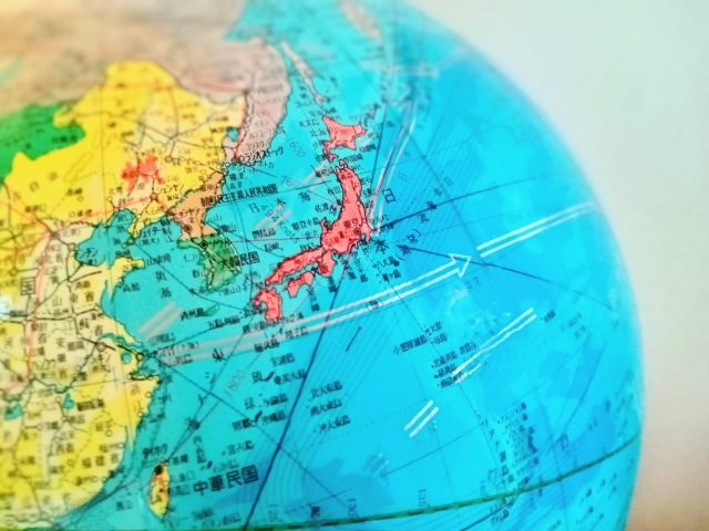地球儀の日本