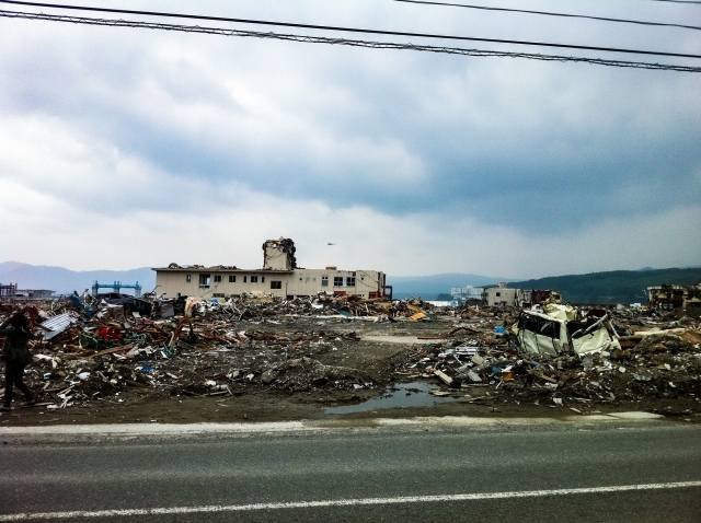 津波被害を受けた建物