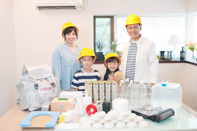 防災用品と家族