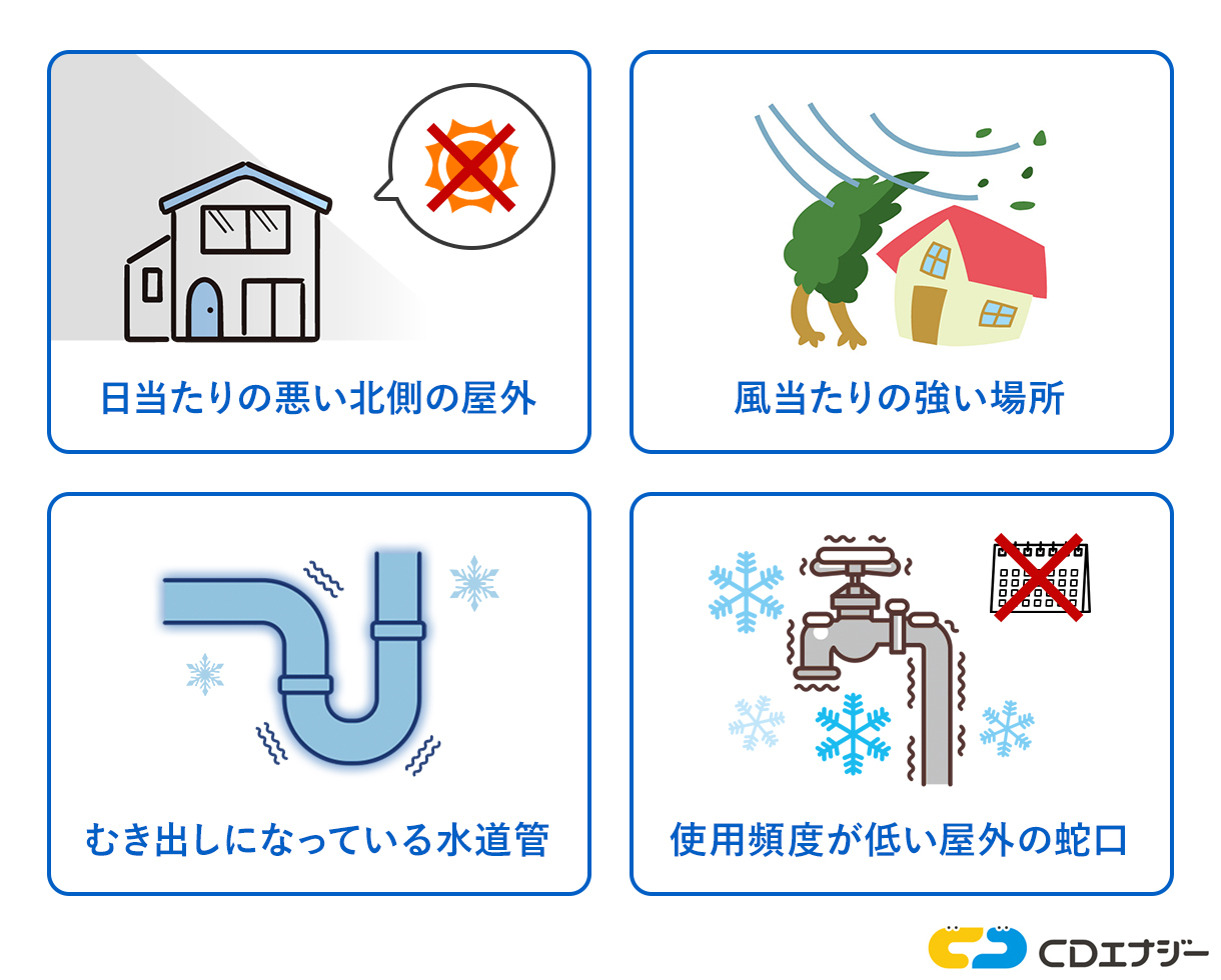 水道管凍結しやすい場所